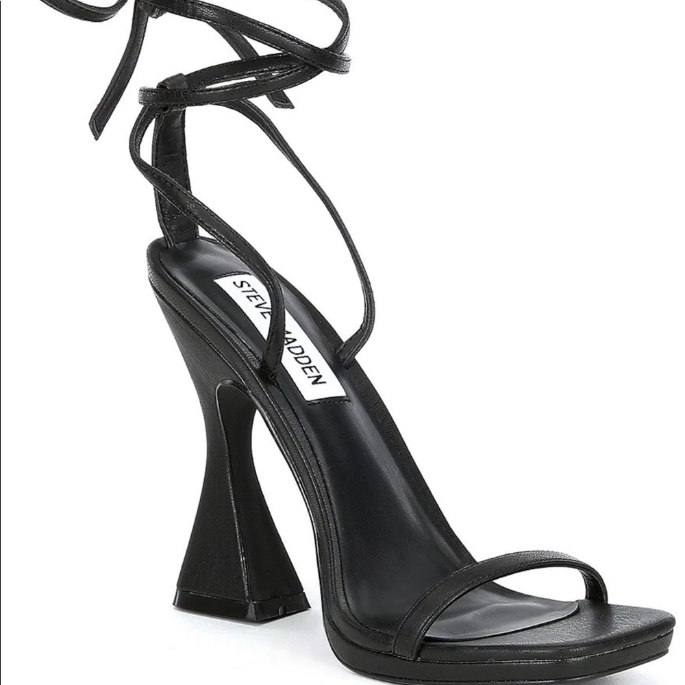 Steve Madden Lafayette Ankle Wrap Square Toe Heels